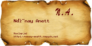 Nánay Anett névjegykártya
