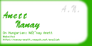 anett nanay business card
